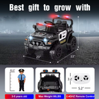 Ride On Car for Kids, Police Electric Car with Parent Remote Control