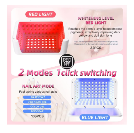 480W Professional UV LED Nail Lamp – 140 LEDs Fast Gel Polish Dryer with LCD Screen