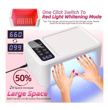 480W Professional UV LED Nail Lamp – 140 LEDs Fast Gel Polish Dryer with LCD Screen