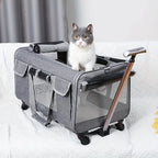 Large Foldable Pet Trolley Travel Carrier Bag for Dogs Cats
