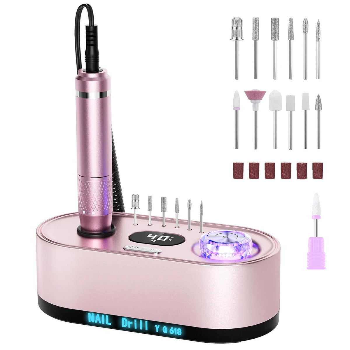 Electric Nail Drill 40000RPM Nail File Kit LCD Display