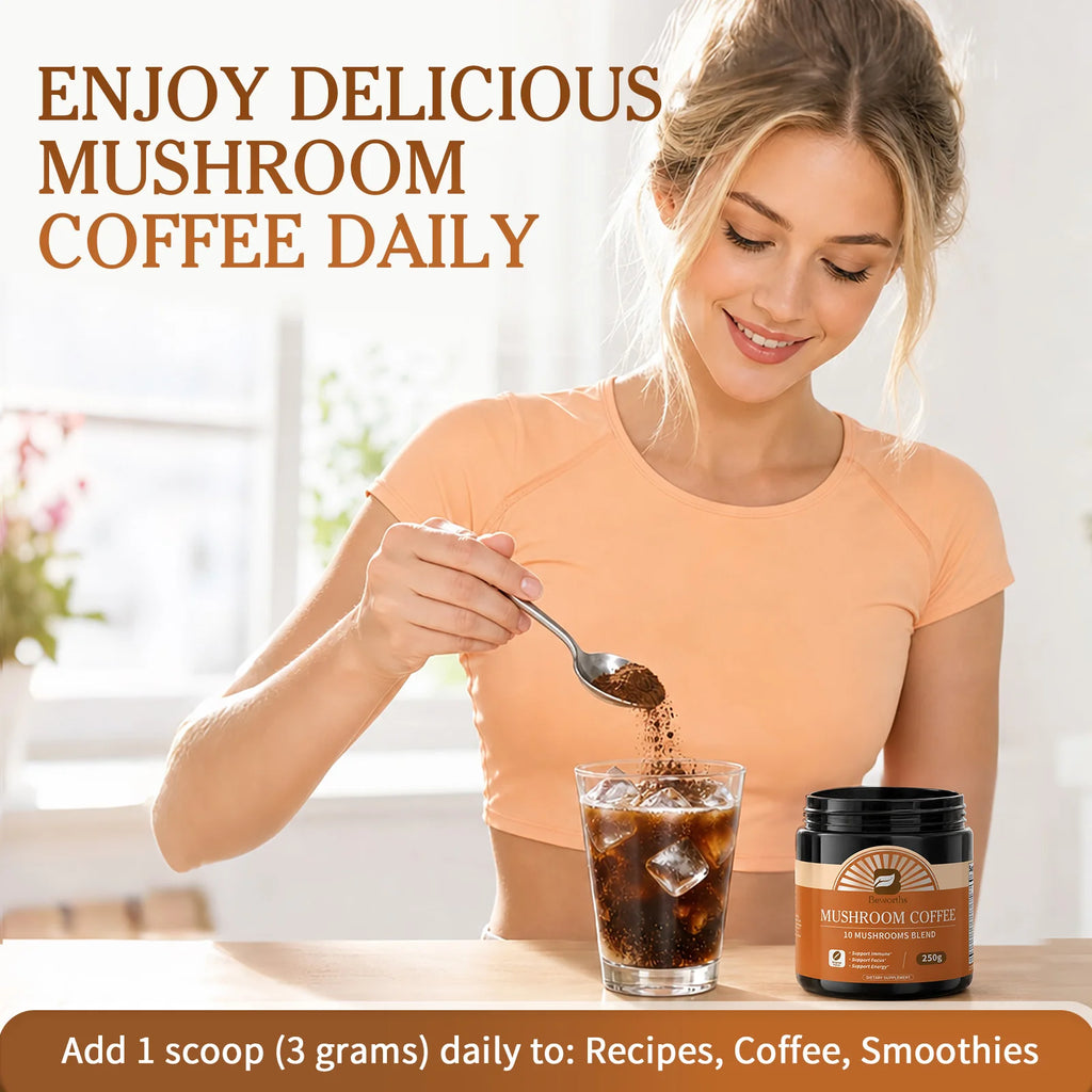 Organic Lion's Mane Mushroom Coffee with Reishi Cordyceps Powder