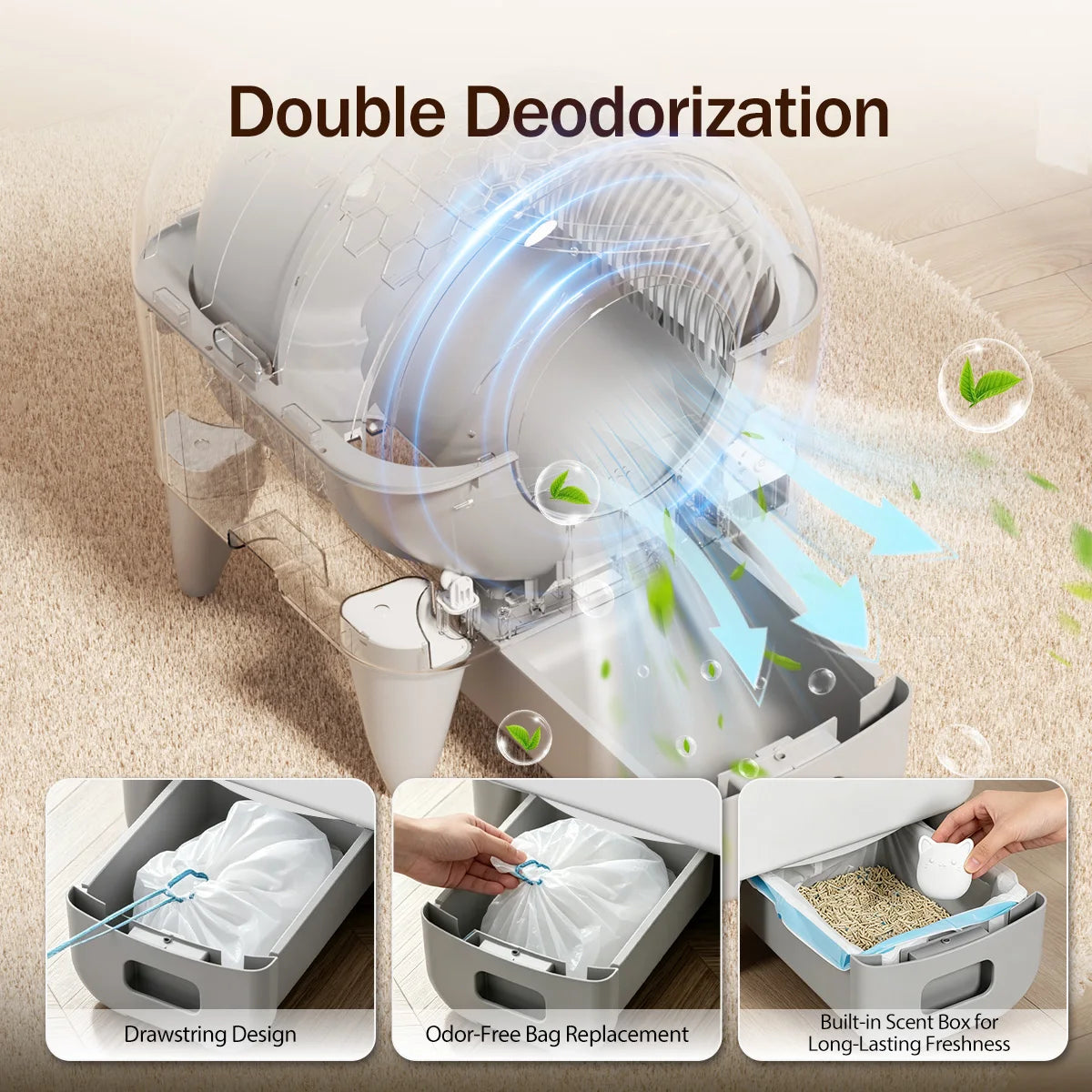 Automatic Self Cleaning Enclosed Cat Litter Box for Cats