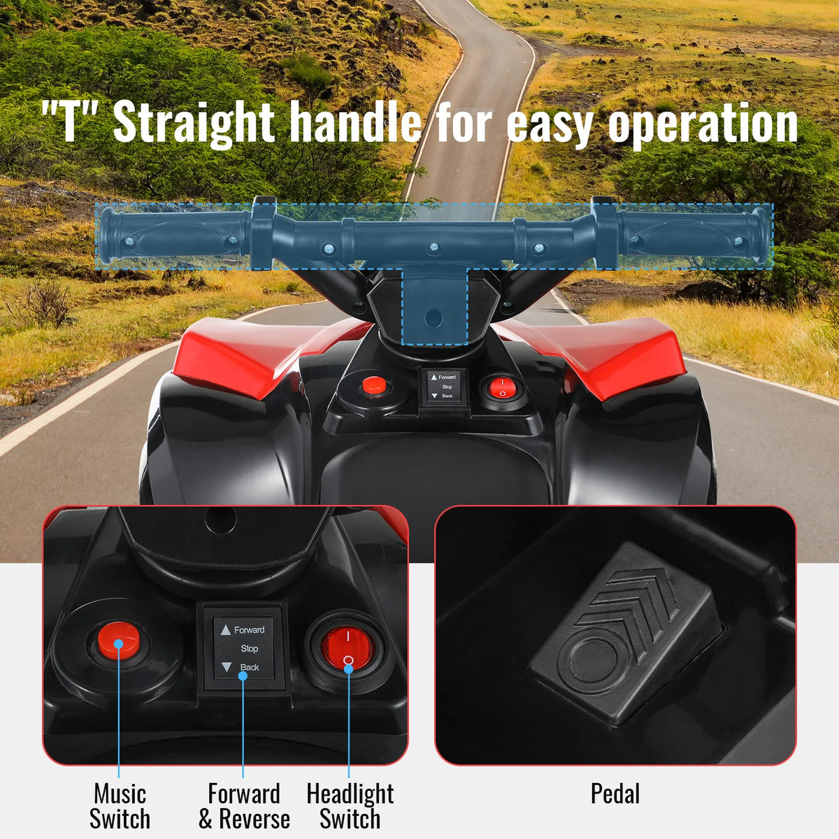 Kids 6V Electric ATV 4-Wheel Ride-On Toy Motorbike