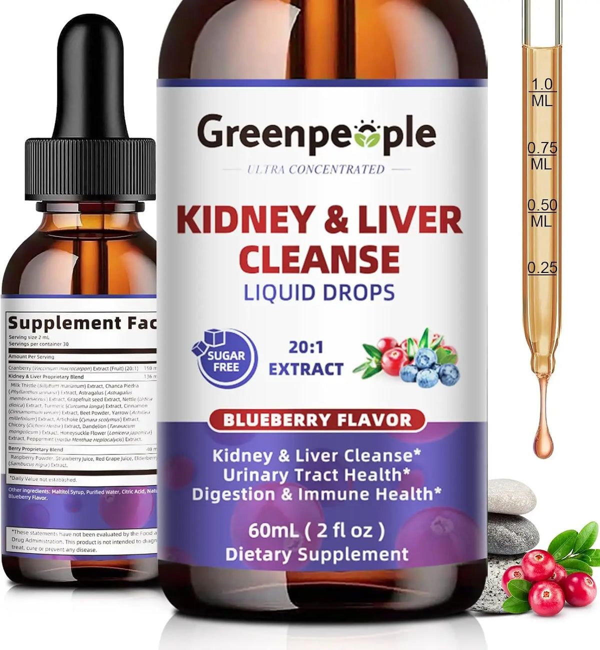 Cranberry Extract 1000mg Urinary Bladder Health Dietary Supplement Drops