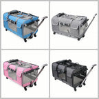 Large Foldable Pet Trolley Travel Carrier Bag for Dogs Cats