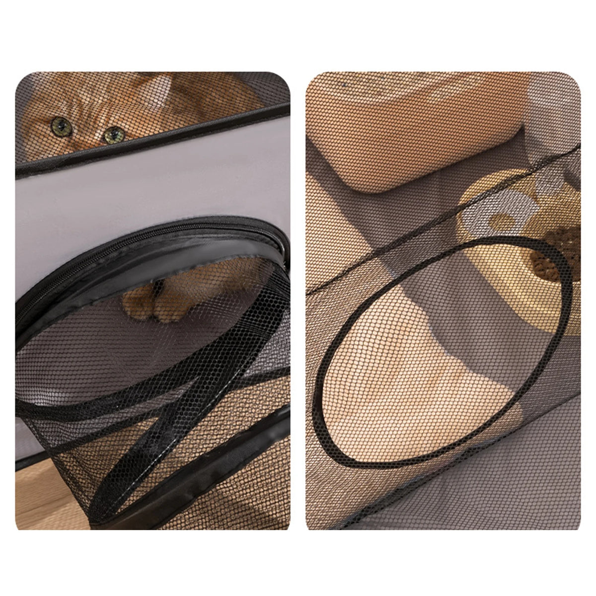 Foldable Cat Tunnel Play House with Breathable Mesh