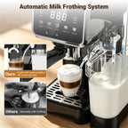 20-Bar Stainless Steel Espresso Machine with Automatic Milk Frother