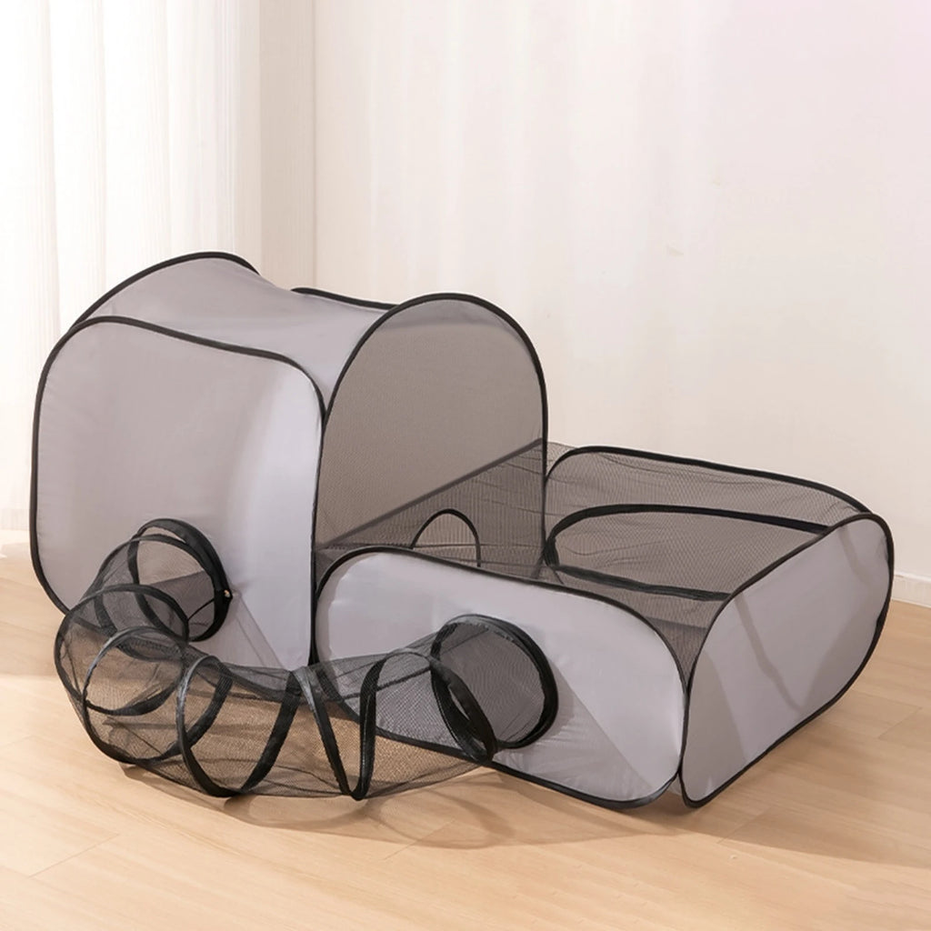Foldable Cat Tunnel Play House with Breathable Mesh