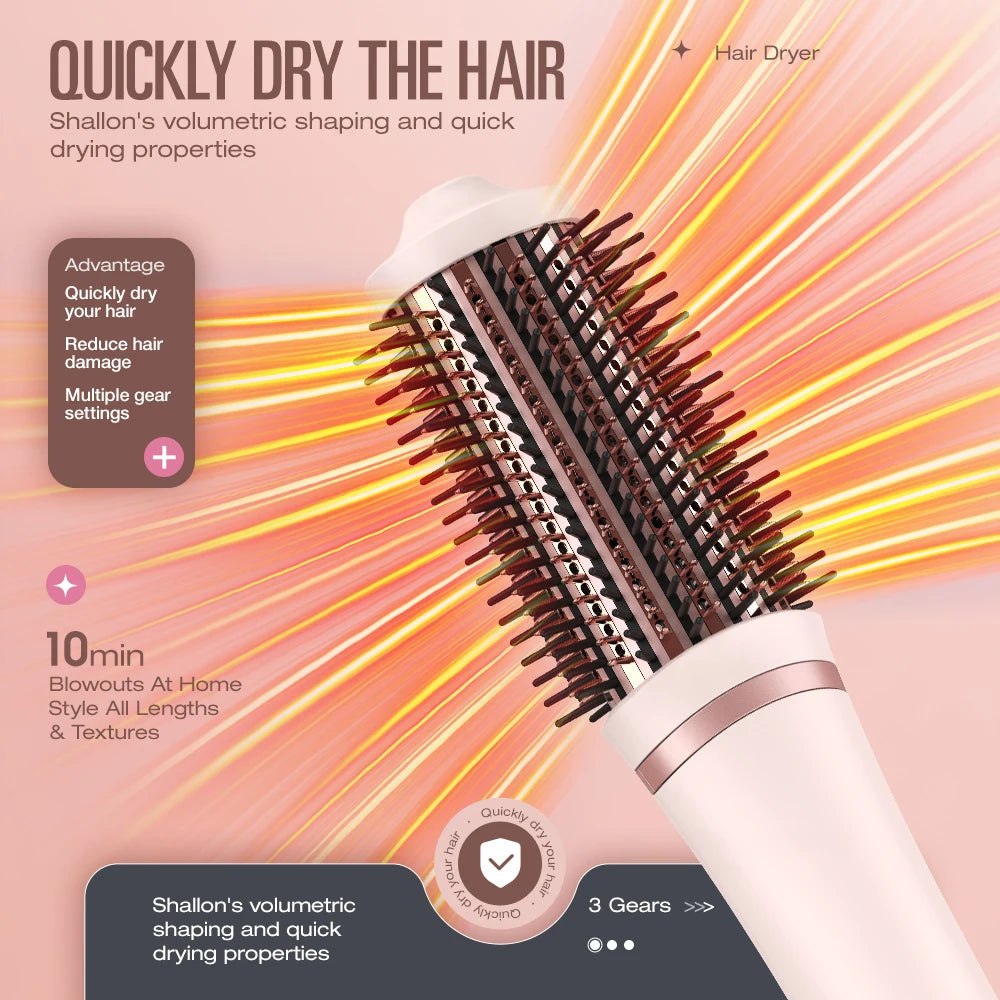 2-in-1 Hot Air Brush Hair Dryer and Styler