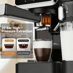 20-Bar Stainless Steel Espresso Machine with Automatic Milk Frother