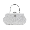 Women's Luxury Embroidery Floral Shell Evening Clutch Bag