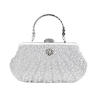 Women's Luxury Embroidery Floral Shell Evening Clutch Bag