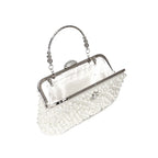 Women's Luxury Embroidery Floral Shell Evening Clutch Bag