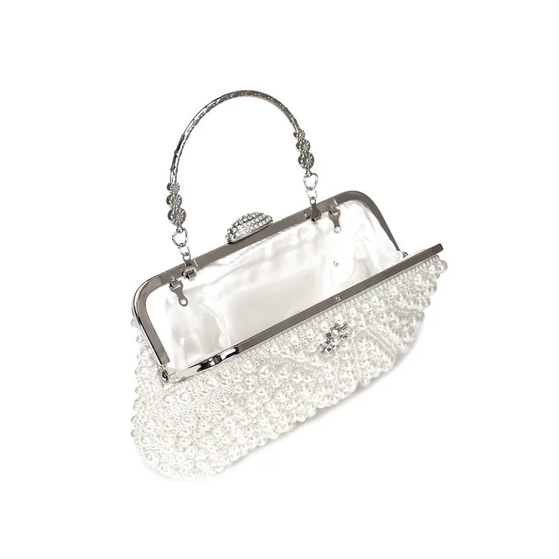 Women's Luxury Embroidery Floral Shell Evening Clutch Bag