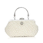 Women's Luxury Embroidery Floral Shell Evening Clutch Bag