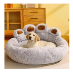 Bear Paw Shaped Pet Bed – Warm Fluffy Plush Cat & Dog Cushion Bed, Soft Calming Sofa Mat for Small, Medium & Large Pets (Indoor)