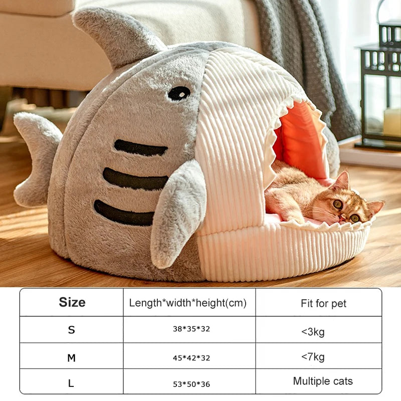 Enclosed Warm Cat Bed Cave Cushion for Cats