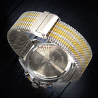 Men's Digital Quartz Dual Time Stainless Steel Watch