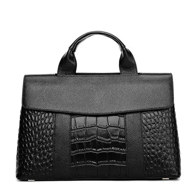 Women's Crocodile Pattern PU Leather Crossbody Shoulder Tote Bag