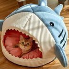 Enclosed Warm Cat Bed Cave Cushion for Cats