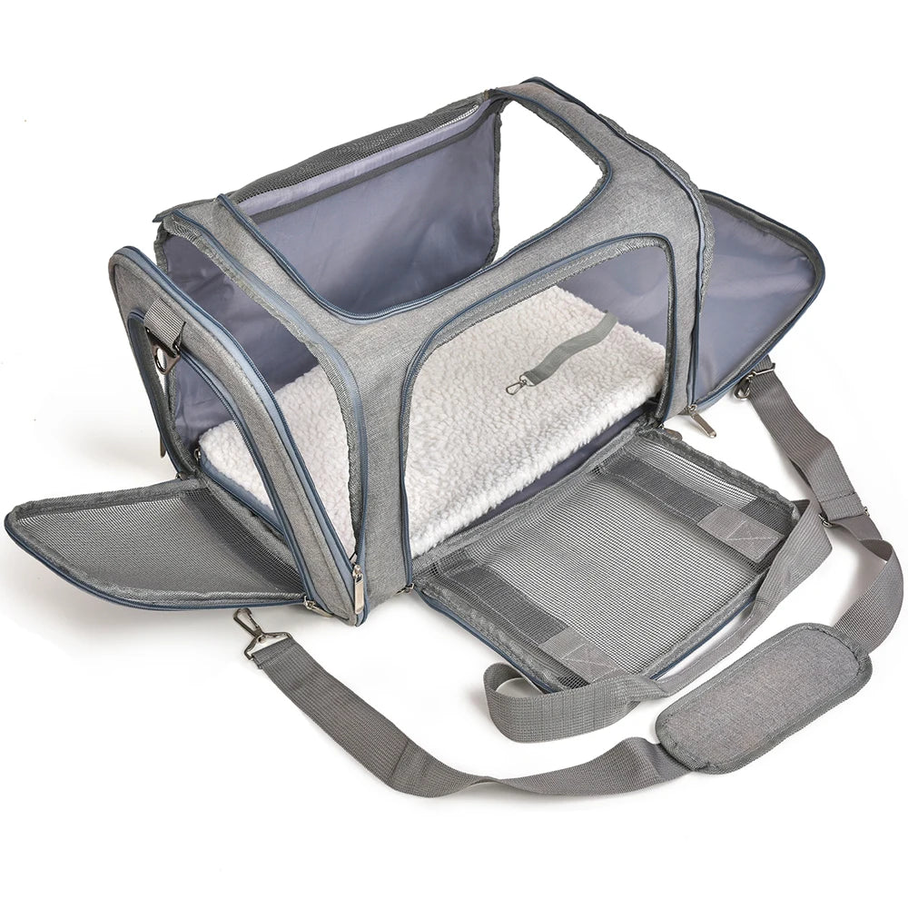 Breathable Mesh Travel Pet Carrier Shoulder Bag for Cats Dogs