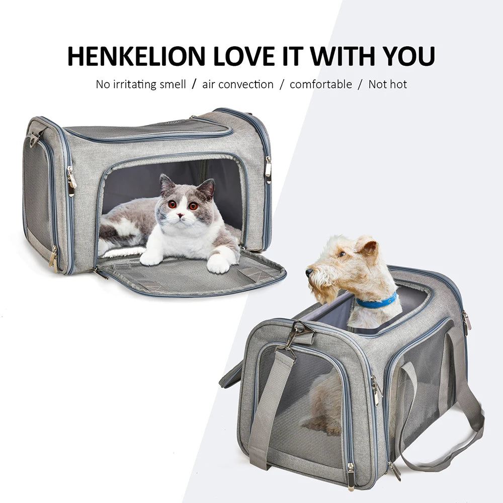 Breathable Mesh Travel Pet Carrier Shoulder Bag for Cats Dogs
