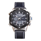 Men's Digital Quartz Dual Time Stainless Steel Watch
