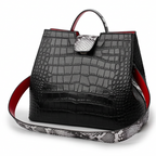 Women's Crocodile Pattern PU Leather Crossbody Shoulder Tote Bag