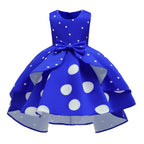 Girls' Sequin Satin Flare Sleeve Princess Party Dress