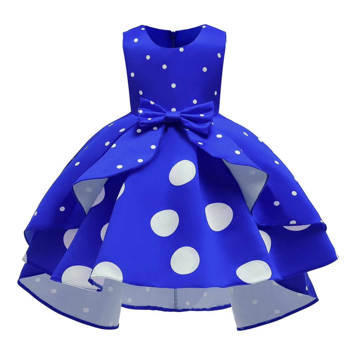 Girls' Sequin Satin Flare Sleeve Princess Party Dress