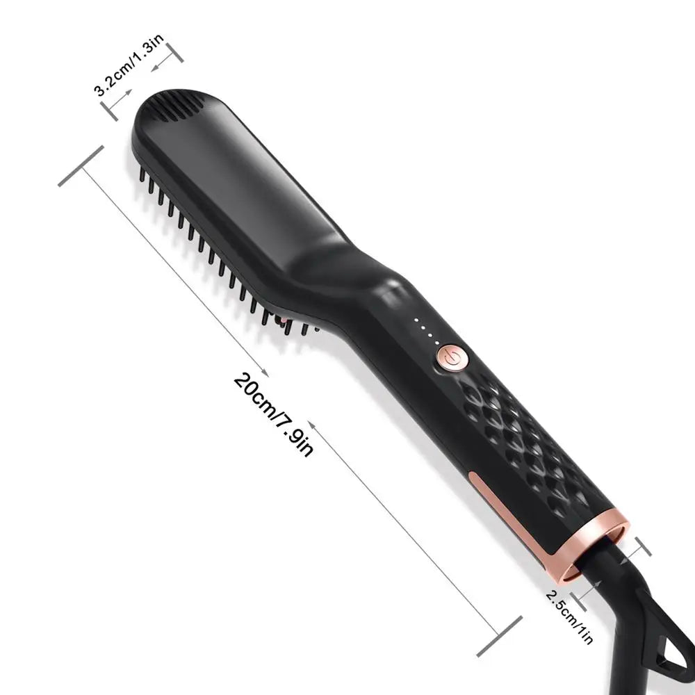 Electric Hair Straightening Brush and Beard Hot Comb
