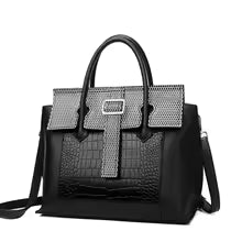 Women's Crocodile Pattern PU Leather Crossbody Shoulder Tote Bag