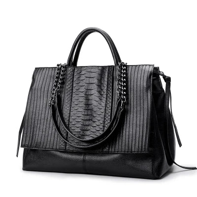 Women's Crocodile Pattern PU Leather Crossbody Shoulder Tote Bag