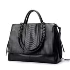 Women's Crocodile Pattern PU Leather Crossbody Shoulder Tote Bag