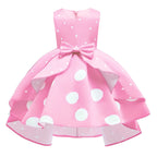 Girls' Sequin Satin Flare Sleeve Princess Party Dress