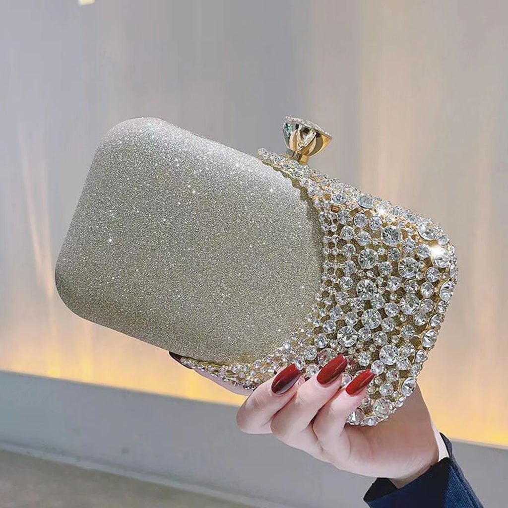 Women's Luxury Hollow Out Rhinestone Evening Clutch Bag