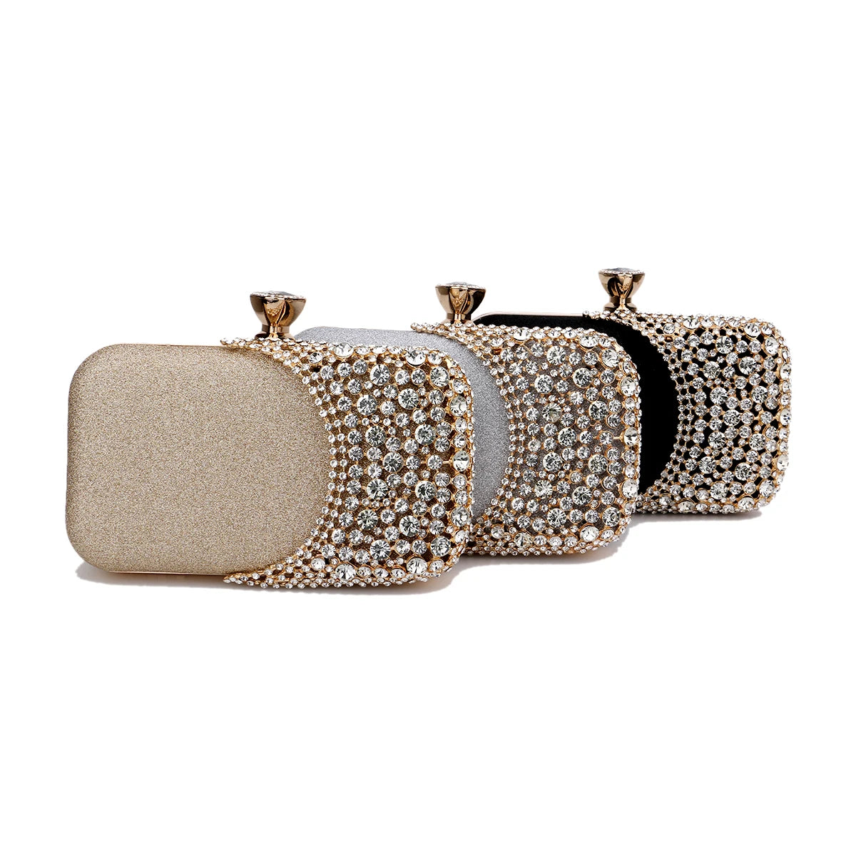 Women's Luxury Hollow Out Rhinestone Evening Clutch Bag