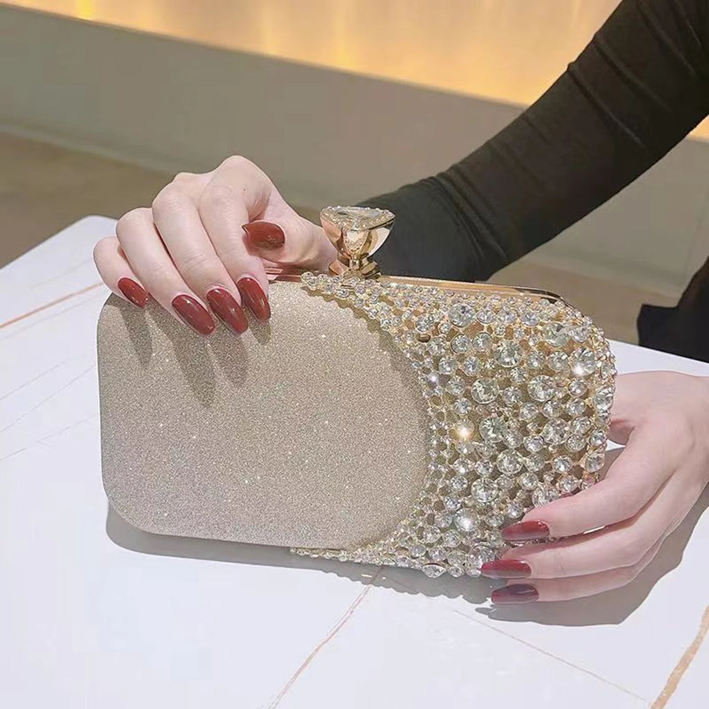 Women's Luxury Hollow Out Rhinestone Evening Clutch Bag