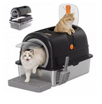 Stainless Steel Cat Litter Box with Fully Enclosed 30L Large Cat Litter Box for Big Cats Cat Box Scoop and Mat Included