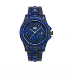 Hip Hop Stainless Steel Red Color Calendar Watch For Men