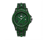 Hip Hop Stainless Steel Red Color Calendar Watch For Men
