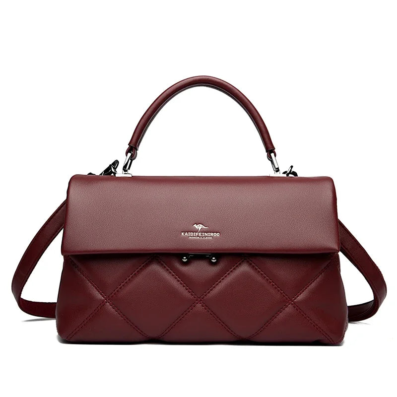 Women's Luxury Soft Leather Crossbody Shoulder Handbag