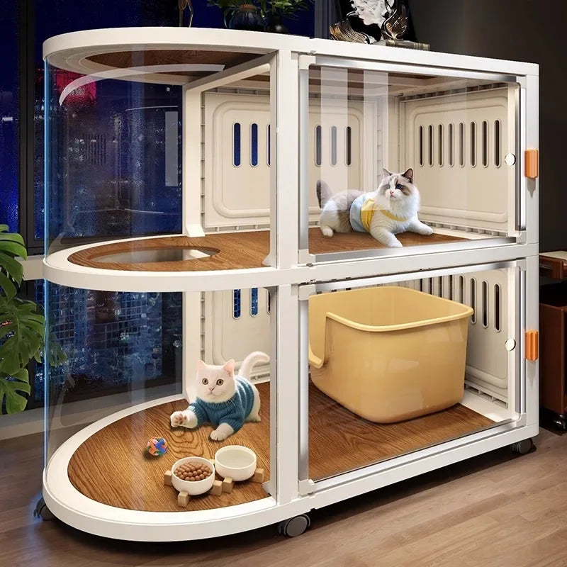 Panoramic Multi-Level Cat Cabinet House Enclosure for Cats