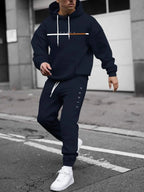 Men's Hooded Pullover and Sweatpants Two-Piece Set
