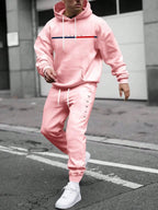 Men's Hooded Pullover and Sweatpants Two-Piece Set