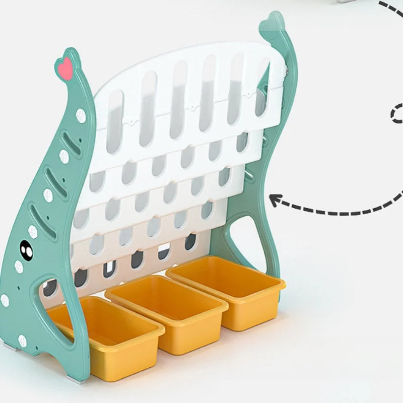 Kids Cartoon Duckling 5-Layer Bookshelf Toy Storage Rack