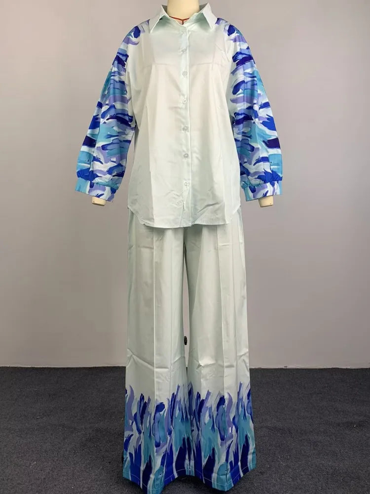 Women's Dashiki Top and Pants Two-Piece Set
