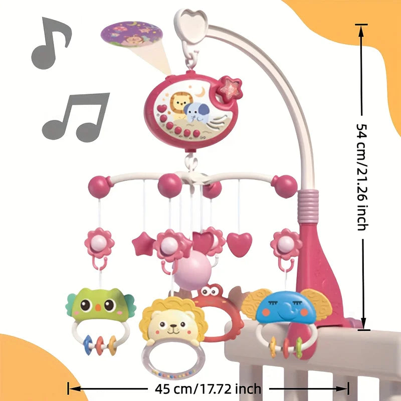 360° Musical Crib Mobile with Night Light Projection