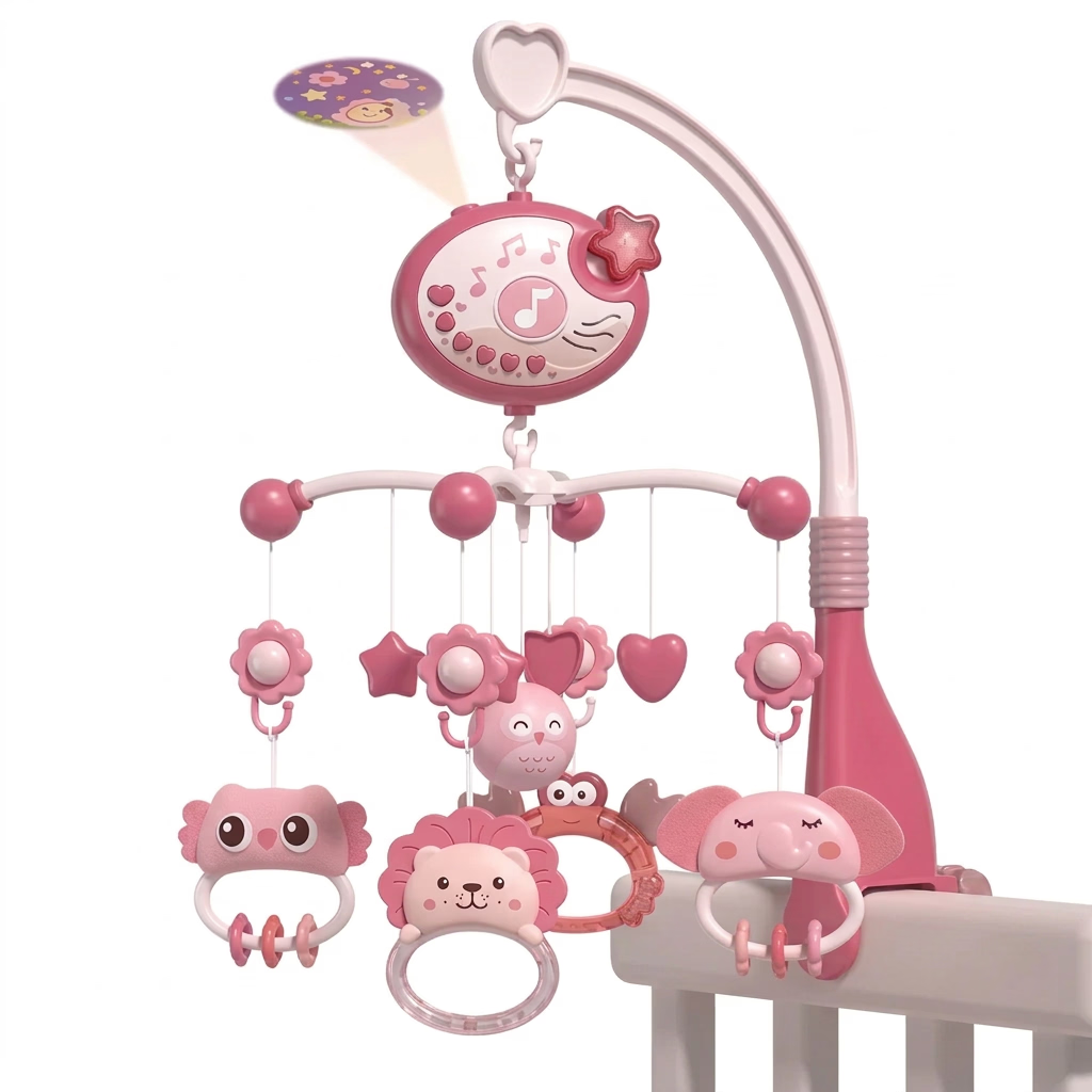 360° Musical Crib Mobile with Night Light Projection